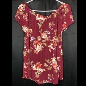 Off the shoulder floral blouse